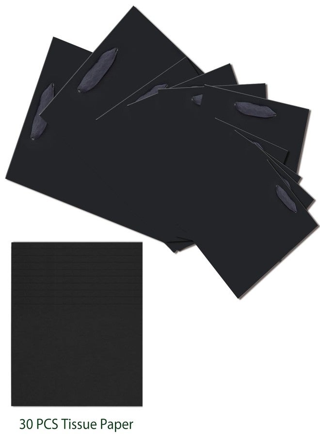 qiqee Black Gift Bags with Tissue Paper Mulit Assorted Sizes 24PCS Present Party Favor Birthday Bags(4pcs Large 13", 10pcs Medium 9", 10pcs Small 6" Bags，52pcs Tissue Paper) - Image 3